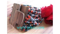 Beads Bracelet Woods Buckle