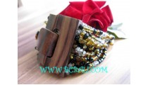 Beads Bracelets Wooden Buckle