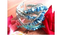 Blue Stone Bead Bracelets