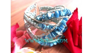 Blue Stone Bead Bracelets