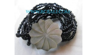 Carving Shell Bead Bracelets