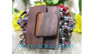 Unique Bracelet Bead With Wood Buckle