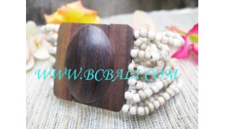 Wood Buckle Bead Bracelet