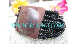 Wooden Buckle Bead Bracelet