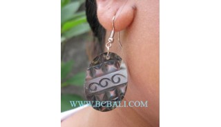 Carved Shells Earring From Bali