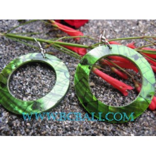 Crashing Shell Earring Green