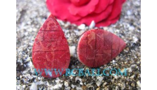 Crushed Shell Coral Red Earring
