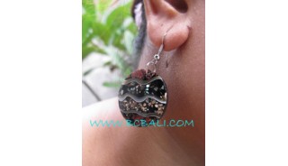 Earring Elegant Sand Resin Steel