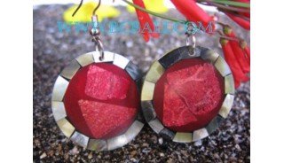 Earring Hooked Red Corals