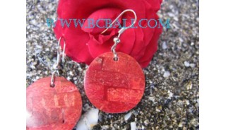 Earring Red Coral Hooked