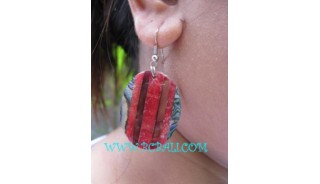 Earring Sea Shells Pawa Red Cora