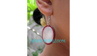 Fashion Earring With Red Coral Shells