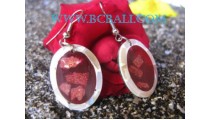 Hooked Earrings Red Coral