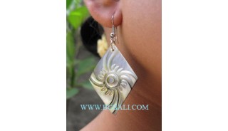 Mother Pearls Shells Carved Earrings