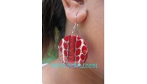 Red Coral Earrings Resin