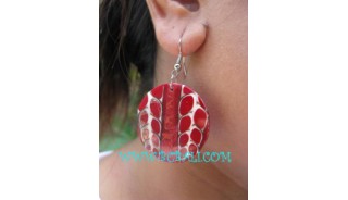 Red Coral Earrings Resin