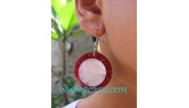 Red Coral Shells Earrings