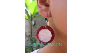 Red Coral Shells Earrings