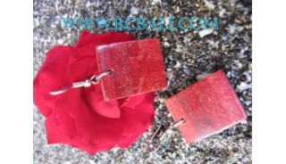 Red Coral Stick Earrings