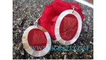 Red Naba Shell Earrings