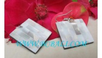 White Shell Earrings Resin