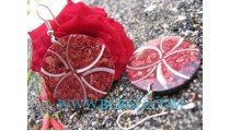 Shell Red Coral Earrings