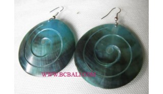 Turquoise Carving Mother Pearls Earrings