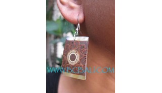 Wooden Fashion Earrings Resin