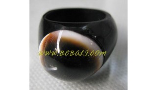 Classic Sea Shell Black Rings