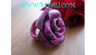 Purple Flower Shape Rings