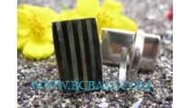 Resin Square Stainless Shell Rings