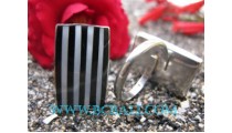 Square Stainless Shell Finger Ring