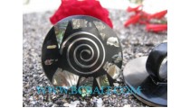 Stainless Spiral And Paua Rings