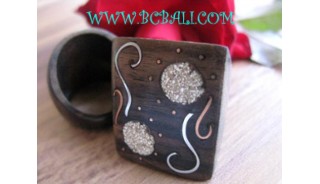 Stainless Wood Ladies Rings