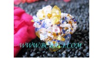 Multi Color Bead Stone Fashion Rings