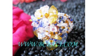 Multi Color Bead Stone Fashion Rings