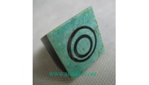 Turquoise Spiral Resin Finger Rings