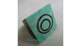 Turquoise Spiral Resin Finger Rings