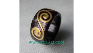 Wooden Painted Finger Rings