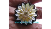 Wooden Shells Floral Rings