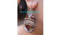 Bali Woods Painting Earring