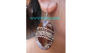 Bali Woods Painting Earring