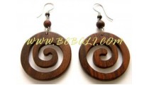 Carved Wood Earring