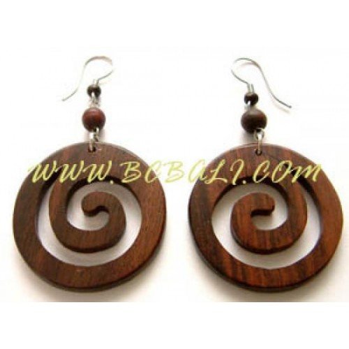 Carved Wood Earring Carved Wood Earring, Carving Fashion Handmade