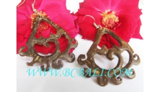 Carving Wooden Coco Earrings