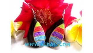 Colorful Wood Earring