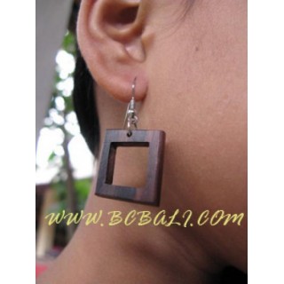 Earwires Wooden Squares