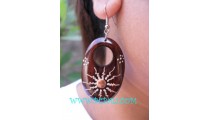 Elegant Wooden Painting Earring