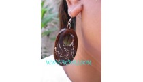 Hand Craft Wooden Earrings Painted