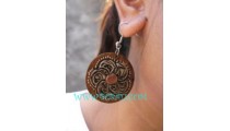 Moon Wooden Earring Painting